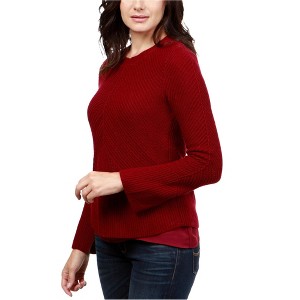 Lucky Brand Womens Nico Chiffon-Hem Knit Sweater - 1 of 1