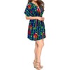 HAPPY BAY Women's Loose Beachwear Vacation Mini Dress Summer Short Flowy Swimsuit Cover ups Tops X-Large-XX-Large Blue Tree - 3 of 4