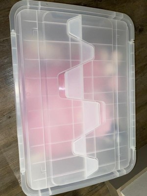 Iris 4pk 50qt Plastic Storage Totes With Wing Lid : Target