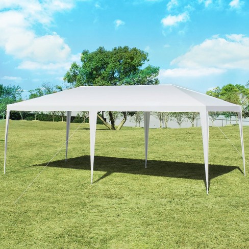 Dkeli 10x20 Party Canopy Tent Outdoor Wedding Tent Waterproof UV Protection Gazebo Pavilion with 4 Removable Sidewalls Heavy Duty Portable Camping Shelter BBQ Pavilion Canopy Cater Events White