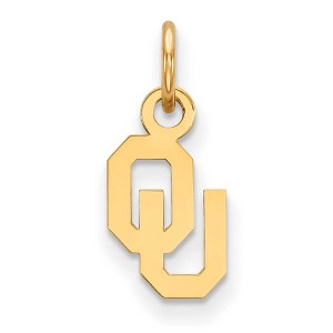 Black Bow Jewelry 10k Yellow Gold Oklahoma Sooners NCAA Extra Small Pendant - 1 of 3