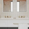 BWE 8 in. Widespread Double Handle 3 Hole Bathroom Faucet Water-Saving With Metal Drain - 3 of 4