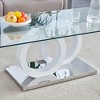 KTMBDW Modern Coffee Table with Wood Legs, 47.2'' Glass Coffee Tables for Living Room - 4 of 4