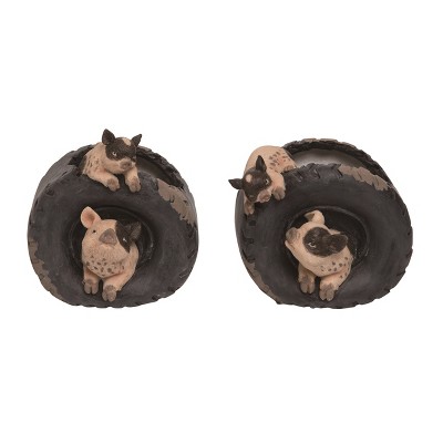 Transpac Resin Pigs in Tire Planter Set of 2 Spring Home Decorations