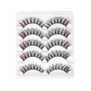 Unique Bargains 3D Curly Mixed Color False Eyelashes 5 Pair - 1 of 4