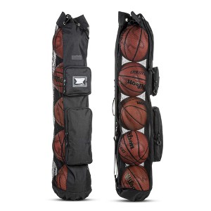 Heavy Duty XL Basketball Mesh Equipment Ball Bag w/Shoulder Strap Design for Coach with 2 Front Pockets - 1 of 4
