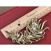 Anna-Kaci Vintage Inspired Silvery Tone Shiny Emerald Green Rainbow Rhinestones Flower Leaf Bouquet Feather Brooch Pin - 3 of 4
