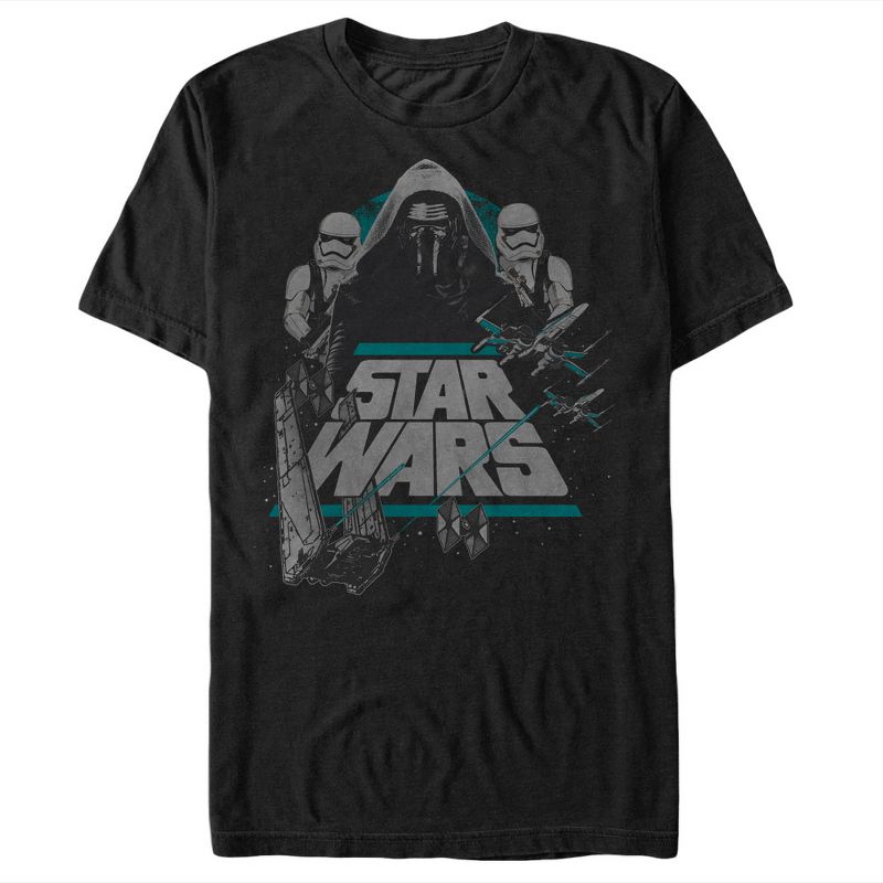 Men's Star Wars The Force Awakens Kylo Ren Command Shuttle Logo T-Shirt, 1 of 5