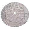 Kurt Adler 48" Silver Satin w/ Printed Border Tree skirt - 2 of 4
