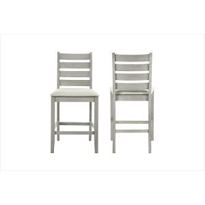 New Classic Furniture,Furniture Pascal Wood Counter Chair In Driftwood (Set Of 2) - 1 of 4
