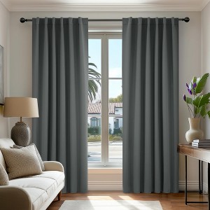 Deconovo 2 Panel Room Darkening Back Tab Window Curtains 52x84 - 1 of 4