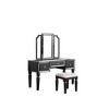 Poundex Wooden Makeup Vanity Set with Tri-fold Mirror and Stool - 2 of 2