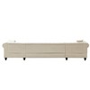 135.5" U-Shaped Sectional Sofas Modern Chenille 3-Piece Sofa ¨C Two Chaise Lounges, Two Pillows, Wooden Legs for Living Room, Bedroom & Lounge - 2 of 4
