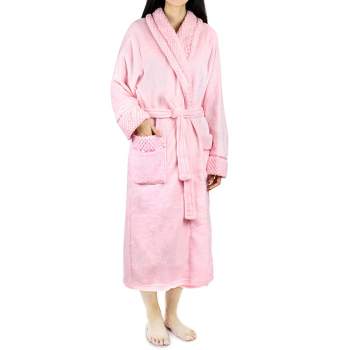 PAVILIA Soft Plush Women Fleece Robe, Cozy Warm Housecoat Bathrobe, Fuzzy Female Long Spa Robes