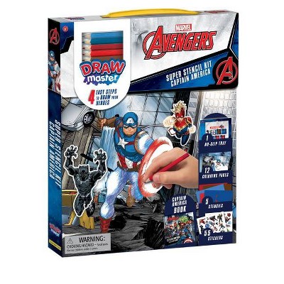 Drawmaster Marvel Avengers: Captain America Super Stencil Kit - (Mixed Media Product)