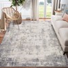 Modern Abstract Area Rug Low Pile Fade Stain Resistant Rug Soft Contemporary Accent Carpet for Living Room Bedroom Nursery,Grey/5'3"x7'3" - 2 of 4