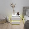 Conner High Glossy Nightstand with RGB Led Light and Bluetooth Control, Bedside Table with 2 Drawers - The Pop Home - 2 of 4