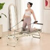 VEVOR Foldable Pilates Reformer, Pilates Workout Machine for Home Gym Studio, Pilates Bed with Dual Resistance- Spring & Cord, Up to 400 LBS, Grey - 2 of 4