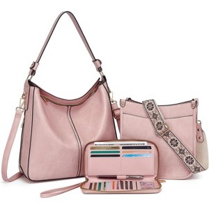 3PCS Crossbody Bags Set Large Leather Purse Shoulder Handbags with Wallet Adjustable Straps - 1 of 4