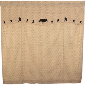 Kettle Grove Shower Curtain with Attached Applique Crow and Star Valance 72x72 VHC Brands - 1 of 4