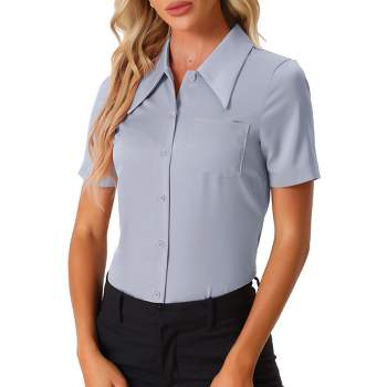 Women Shirt Office Long Sleeve Shirts Crepe Satin Blouses Business Ladies  Top