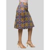 24seven Comfort Apparel Womens Bright Floral Print Comfortable Elastic Waist Knee Length Skirt - 2 of 4
