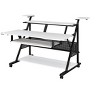 NicBex Home Office Desk 38" L Morden Music Desk with 4 Storage Shelves, Keyboard Tray, Hooks and Wooden Desktop for Study and Work - 2 of 4