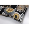 Outdoor Tufted Bench/Loveseat/Swing Cushion - Black/Yellow Floral - Pillow Perfect - image 2 of 4