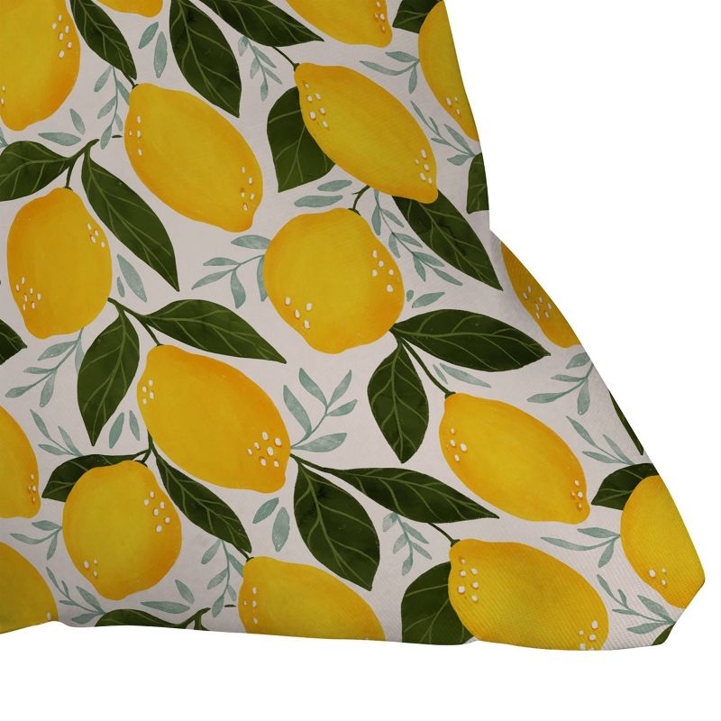 16&#34;x16&#34; Serena Archetti Mediterranean Summer Lemons Square Throw Pillow Yellow - Deny Designs, 4 of 6