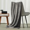 Aoibox Plush Fleece Throw Blanket for Couch and Bed, Fluffy Fuzzy Cozy Soft Blankets All Season Use, Grey - 2 of 4