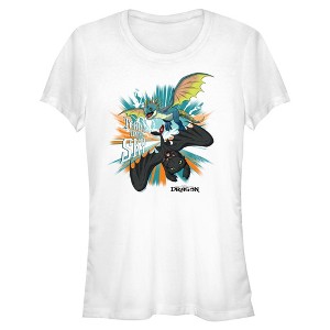 Juniors How to Train Your Dragon Take It To The Sky T Shirt - 1 of 4