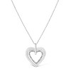 Haus of Brilliance Silver Prong-Set Diamond Accent Double Heart Pendant Necklace - 2 of 4