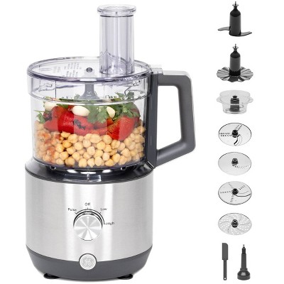 Stainless Steel 12-Cup Food Processor with Variable Speed