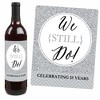 Big Dot of Happiness We Still Do - 25th Wedding Anniversary Decorations for Women and Men - Wine Bottle Label Stickers - Set of 4 - 3 of 4
