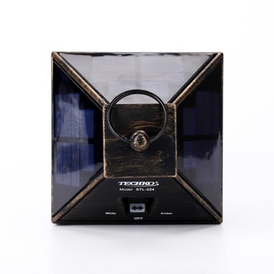 14" White Solar LED Lantern Sconce with Clear Panels