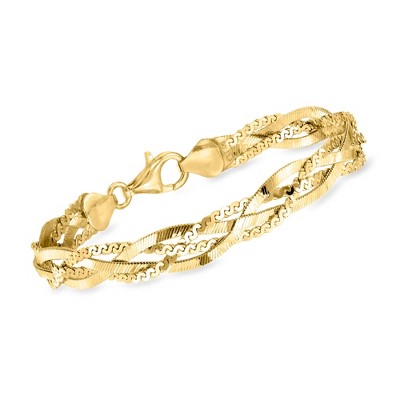 Ross-Simons Italian 18kt Gold Over Sterling Braided Bracelet