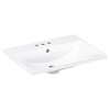 Vynxaria 24"L x 18"W White Resin Countertop Bathroom Sink Vanity Top with 3 Faucet Holes - 4 of 4