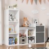 Kids Bookshelf Toy Storage Organizer with Reading Nook, 6-Cubby Wooden Storage Bench, Seat Cushion, 2 Drawers, Toddler Cabinet for Kids Room - 3 of 4