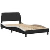 vidaXL Bed Frame with Headboard Black and White 39.4 in.x79.9 in. Twin XL Faux Leather - 2 of 4