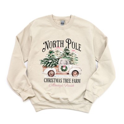 Simply Sage Market Women's Graphic Sweatshirt North Pole Tree Farm