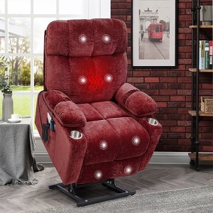 Whisen  Dual OKIN Motor Power Lift Recliner with Heat and Massage, Adjustable Backrest and Footrest and Position - 1 of 4