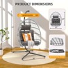 Hanging Egg Swing Chair with Stand, Patio Wicker Hammock Egg Swing with Cushion for Bedroom Garden Indoor Outdoor (Gray) - 3 of 4