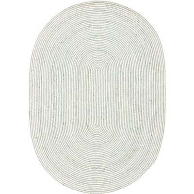 SAFAVIEH Braided Collection 3' x 5' Oval Green BRD315A Handmade Country  Cottage Reversible Area Rug