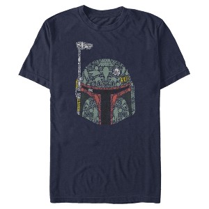 Men's Star Wars Boba Fett Silhouette Helmet Fill T-Shirt - 1 of 4