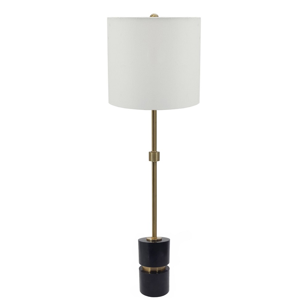 Photos - Floodlight / Street Light 10"x33.5" Peraro Marble and Metal Buffet Lamp Black/Gold/White - A&B Home