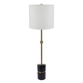 10"x33.5" Peraro Marble and Metal Buffet Lamp Black/Gold/White - A&B Home