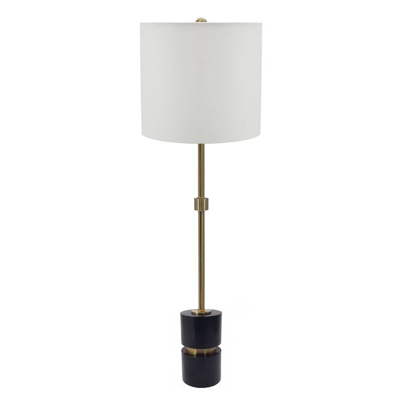 10&#34;x33.5&#34; Peraro Marble and Metal Buffet Lamp Black/Gold/White - A&#38;B Home, 1 of 7