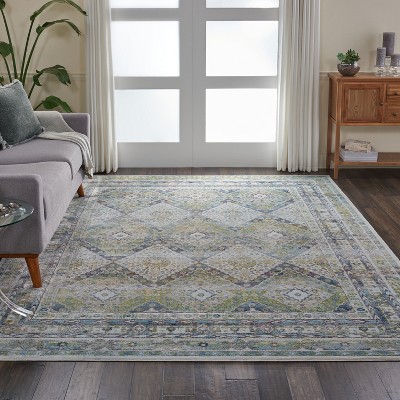 Handmade Blue Diamond 4' x 6' Stain-resistant Rug