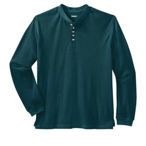 KingSize Men's Big & Tall Tall Waffle-Knit Thermal Henley Tee Big - 1 of 4