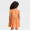 Toddler Girls' Short Sleeve Halloween Pumpkin Spice Tulle Dress - Cat & Jack™ Brown - 3 of 4